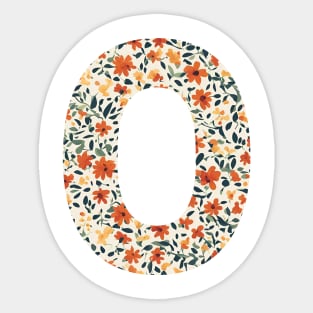 A vintage flower pattern filling the letter o Sticker